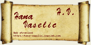 Hana Vaselić vizit kartica